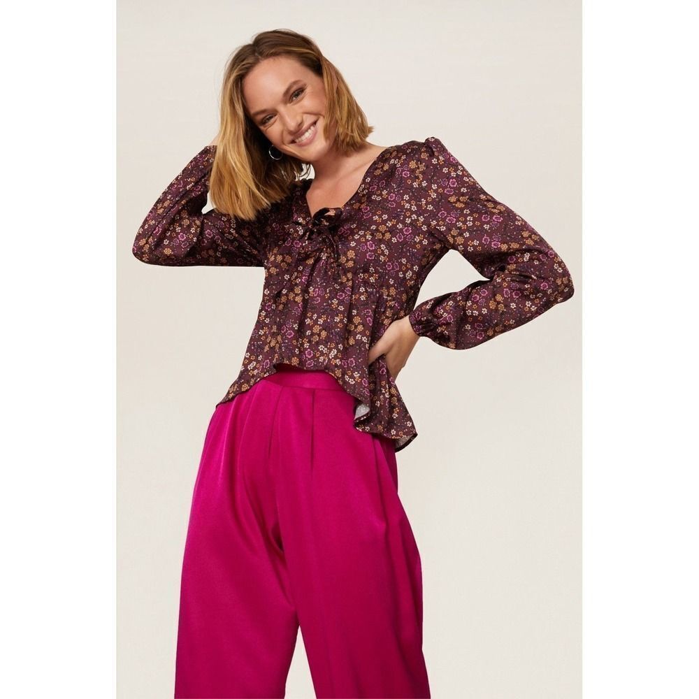 Womens Revolve Brand Louna Long Sleeve Blouse Shirt Floral Size S